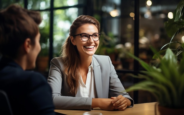 Glückliche Managerinnen im Büro Generative Ai