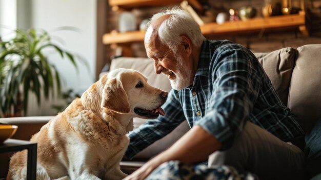 glückliche Menschen zu Hause mit Liebling Haustier Liebe und Freundschaft Pragma