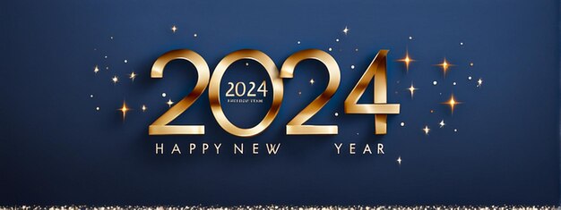 Glückliche Neujahrskarte für 2024