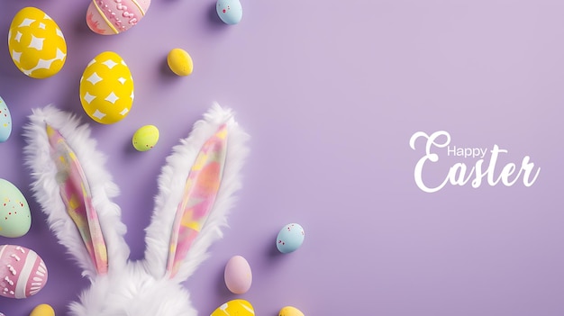 Glückliche Oster-Grüßkarte für die Osterfeiern Feierliche Dekoration Urlaubskonzept