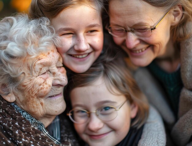 Foto glückliche skandinavische mütter und töchter zusammen zum muttertag feiern