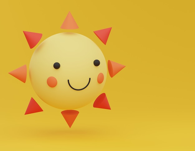 Glückliche Sonne, die in der Luft schwebt