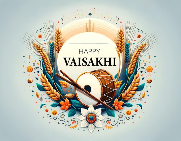 Foto glückliche vaisakhi-karten-illustration