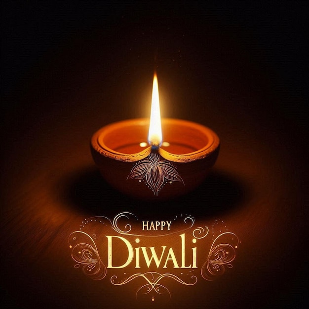 Glücklicher Diwali-Hintergrund und Glückliche Diwali-Diya
