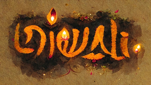 Foto glücklicher diwali indischer festivalhintergrund mit kerzen