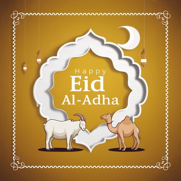 Foto glücklicher eid al adha mubarak hintergrund 2024