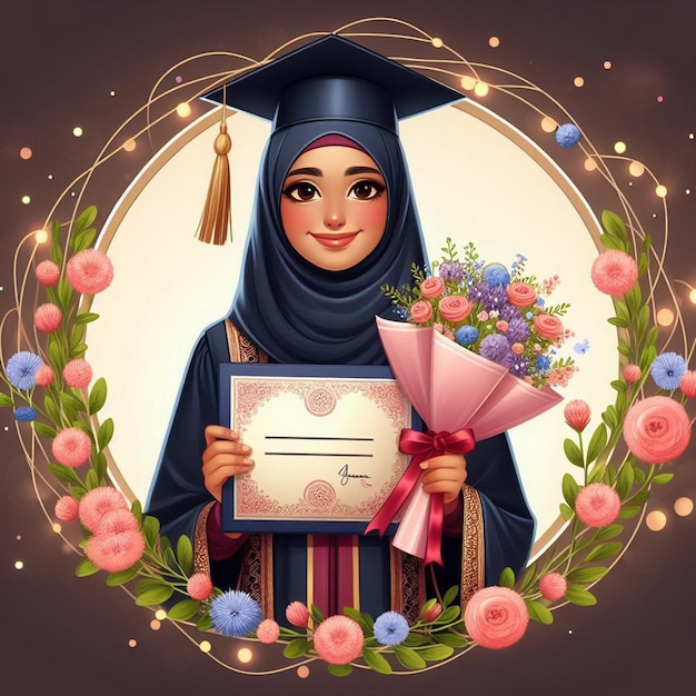 Glücklicher Frauentag mit erfolgreicher muslimischer Frau