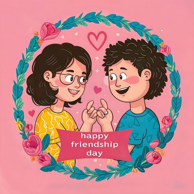 Glücklicher Freundschaftstag-Thema Pinky Versprechen