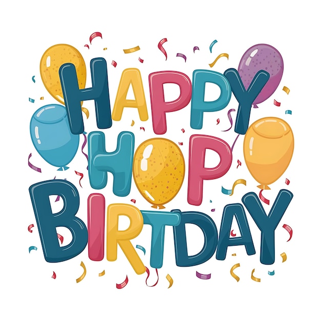 Glücklicher Geburtstag Design Typographie Vektor für Grußkarten und Poster mit Ballon Konfetti und Geschenk