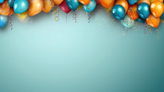 Glücklicher Geburtstag Hintergrund mit leerem Raum für Text Ballons Fröhliche Feierlichkeiten Hintergrund