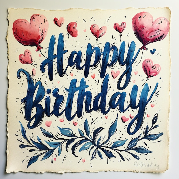 Foto glücklicher geburtstag typografie hintergrund