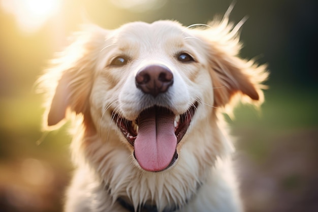 Glücklicher Hund lächelt generativ