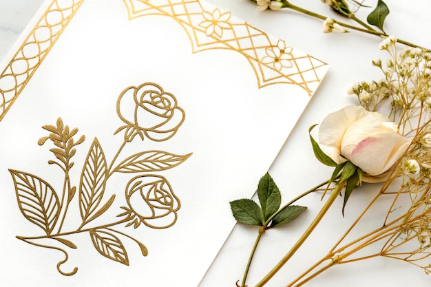 Glücklicher Muttertag Kalligraphie mit goldener Luxus Blumenlinie Kunst
