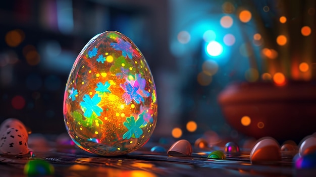 Glücklicher Oster-Hintergrund Neon-Oster-Eier