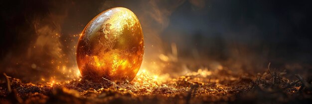 Glücklicher Oster-Text-Gold-Eier-Banner-Bild für den Webseiten-Hintergrund