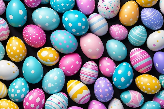 Glücklicher Ostergruß Hintergrund mit bunten Eiern Generative KI