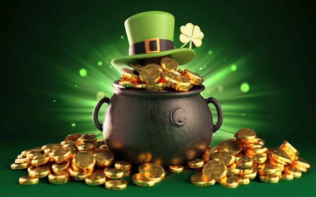 Glücklicher St. Patrick's Day Feiern Party aus Holz 3D St. Patrick39s Foto Hintergrund