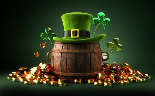Glücklicher St. Patrick's Day Feiern Party aus Holz 3D St. Patrick39s Foto Hintergrund