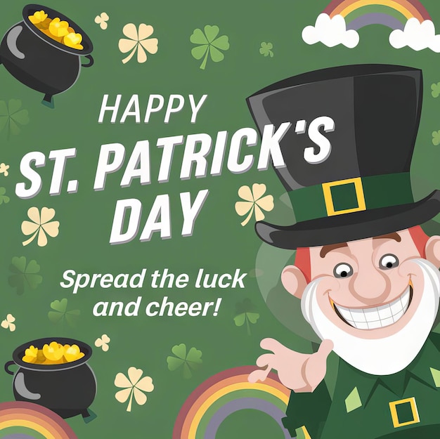 Glücklicher St. Patrick's Day Typografie Illustration für Postkarten Banner Einladungsplakate