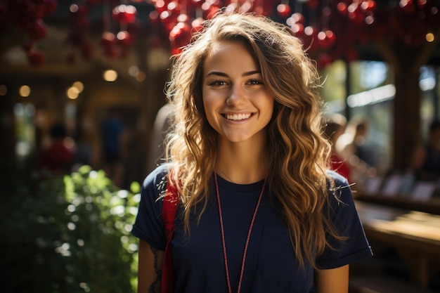 Glücklicher Student hält eine gesunde Acai-Schale zwischen den generativen IA-Kursen