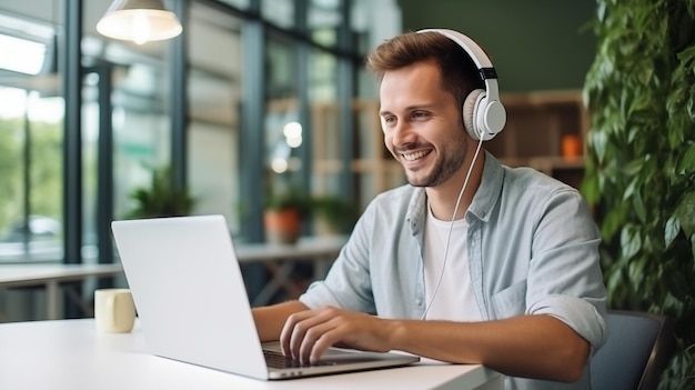 Glücklicher Student Porträt eines männlichen Studenten mit Laptop Online-Studium-Konzept