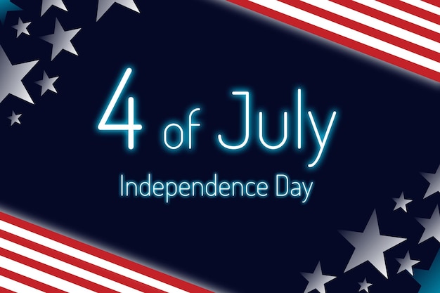 Foto glücklicher unabhängigkeitstag, amerikanische flaggen vor blauem hintergrund, 4. juli.