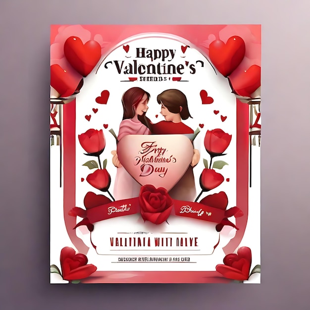 Glücklicher Valentinstag-Flyer erzeugt