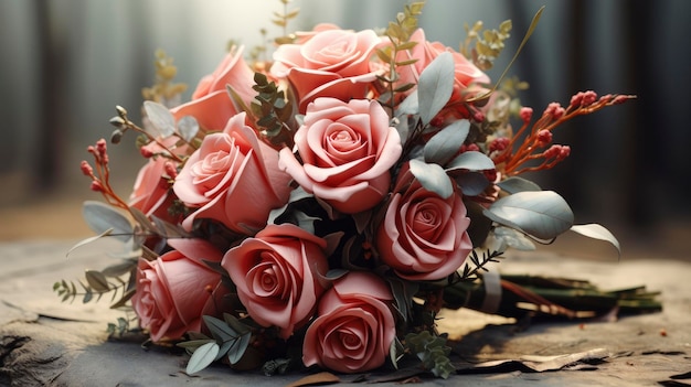 Glücklicher Valentinstag Grüßkarte Bouquet Hintergrundbild Valentinstag Hintergrundbilder Hd