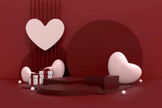 Foto glücklicher valentinstag hintergrund 3d-illustration