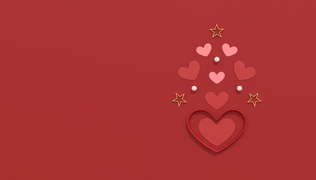 Glücklicher Valentinstag Hintergrund 3D-Illustration