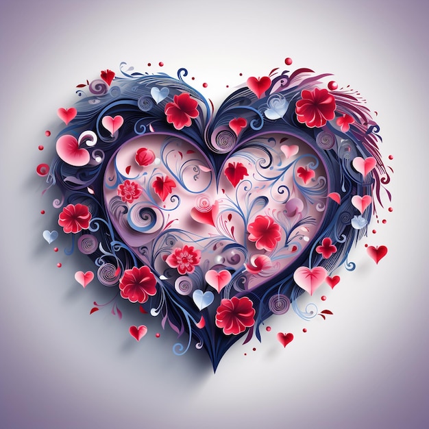 glücklicher Valentinstag Kalligraphie mit schönem Herzen