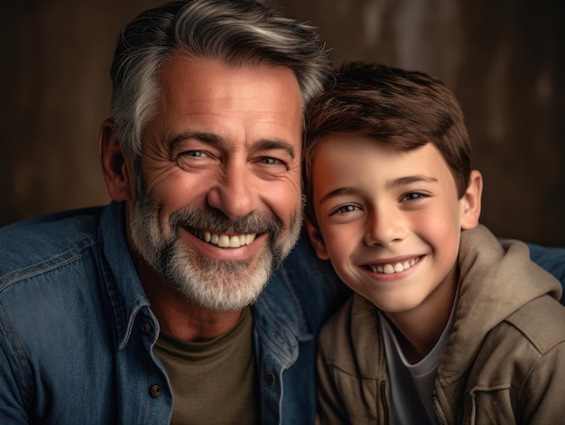 Glücklicher Vatertag Vater und Sohn lächeln glücklich Generative KI
