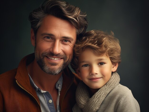 Glücklicher Vatertag Vater und Sohn lächeln glücklich Generative KI