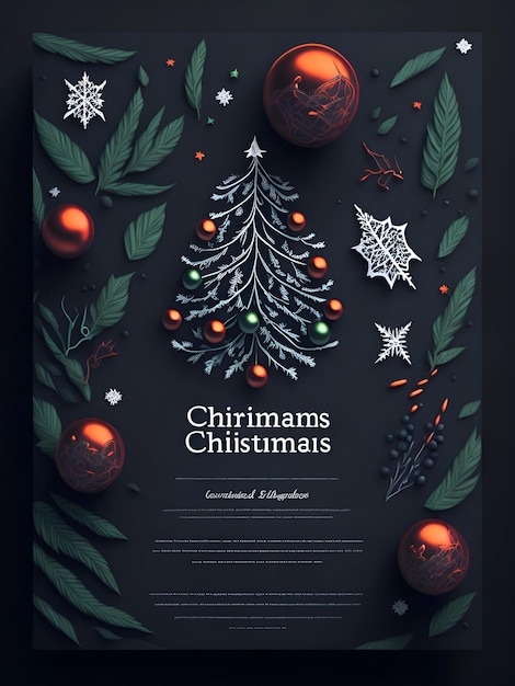 Glücklicher Weihnachtstag Flyer Design Generative KI