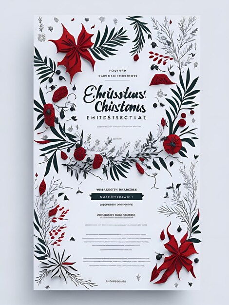 Glücklicher Weihnachtstag Flyer Design Generative KI