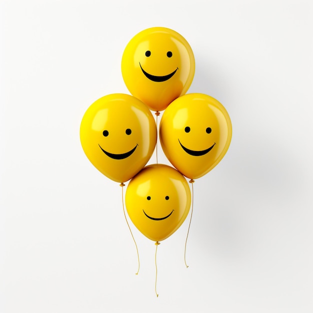 Glücklicher Welt-Lächeltag Ballon-Emojis Foto