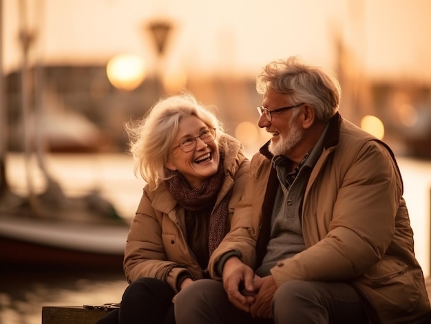 Glückliches älteres Paar, das Zeit miteinander verbringt