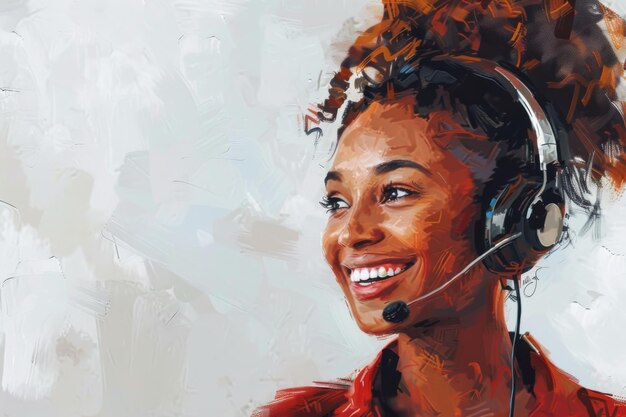 Foto glückliches afroamerikanisches callcenter-personal