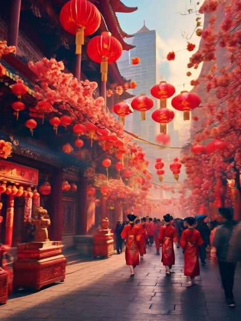 Glückliches chinesisches Neujahr Feiern Bild Alles ist rot