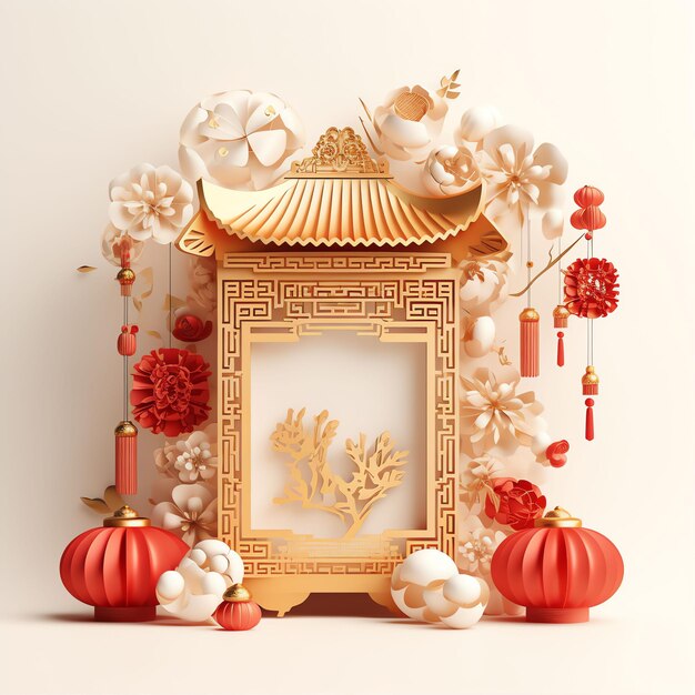 Glückliches chinesisches Neujahr oder Mitte Herbst Dekoration