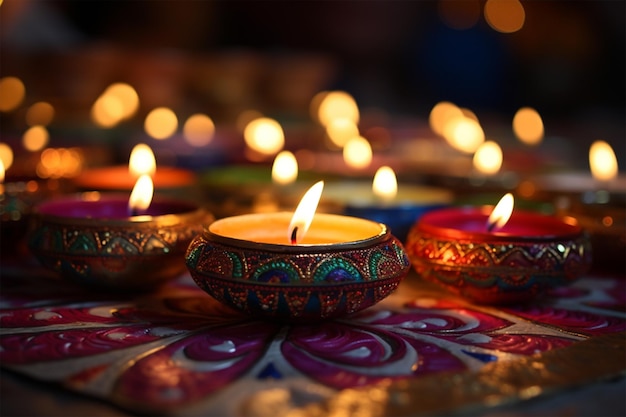 glückliches Diwali indisches Fest Hintergrund mit Kerzen Diwali Tag glücklicher Diwali Tag