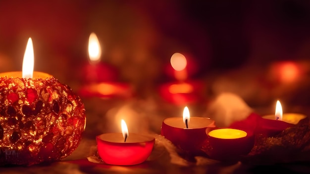 Glückliches Diwali oder Deepavali traditionelles indisches Fest mit Lehm-Diya-Öllampe indisches Hindu-Fest