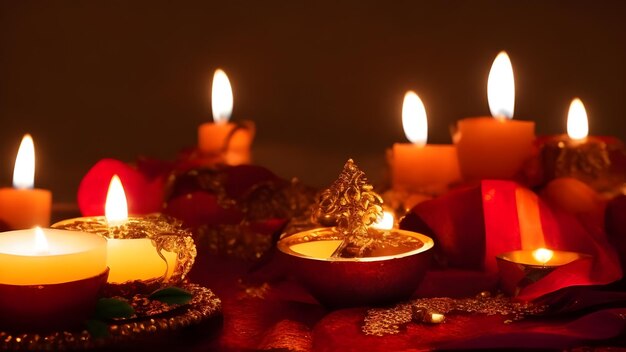 Foto glückliches diwali oder deepavali traditionelles indisches fest mit lehm-diya-öllampe indisches hindu-fest