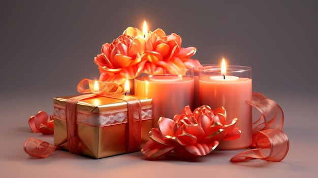 Glückliches Diwali Schöne Diwali Diyas mit Geschenken und Blumen