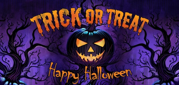 Glückliches Halloween-Banner Trick or Treat