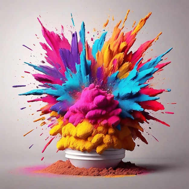 Glückliches Holi farbenfrohe Farbe Pulver Explosion Festival Menschen Hintergrund