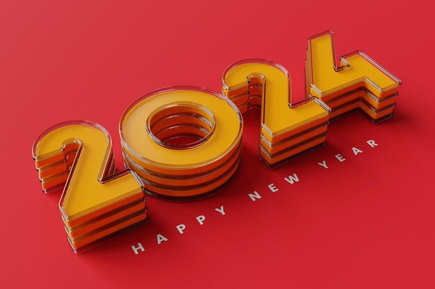 Glückliches neues Jahr 2024 Buchstaben Hintergrund