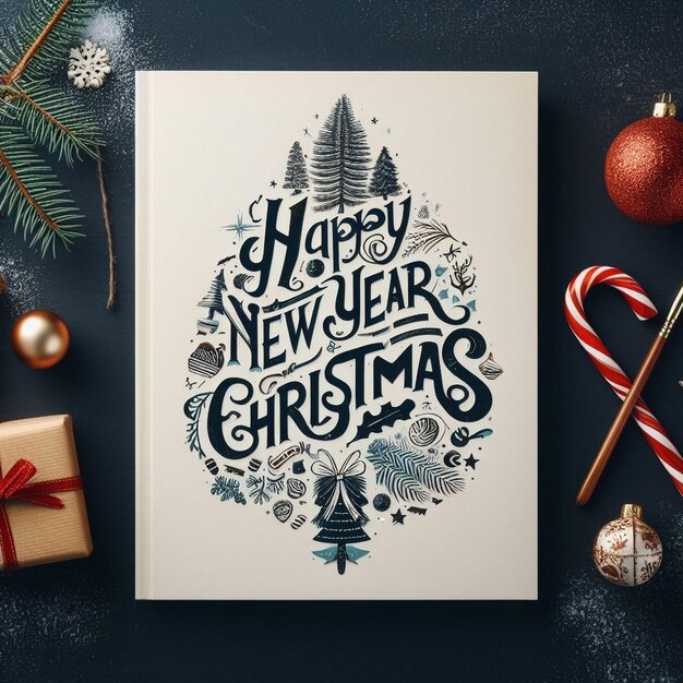 Glückliches Neujahr und Weihnachtskarten-Design Schönes Glückliches Neujahr-Karten-Design Glückliches Neujahr