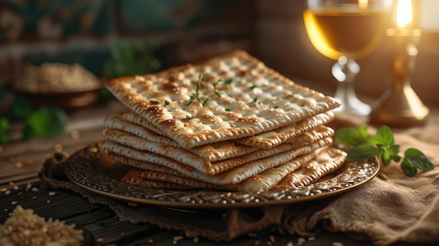 Foto glückliches passah jüdisches pesach torah eine freudige feier der tradition und gemeinschaft, gekennzeichnet durch festliche banner, die die historische und religiöse bedeutung des exodus und der freiheit umfassen