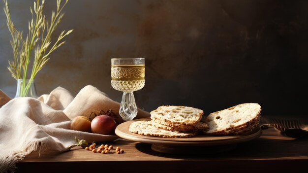 Foto glückliches passah jüdisches pesach torah eine freudige feier der tradition und gemeinschaft, gekennzeichnet durch festliche banner, die die historische und religiöse bedeutung des exodus und der freiheit umfassen